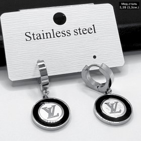 Сережки мед.сталь 10622 ( 3.3 см.)